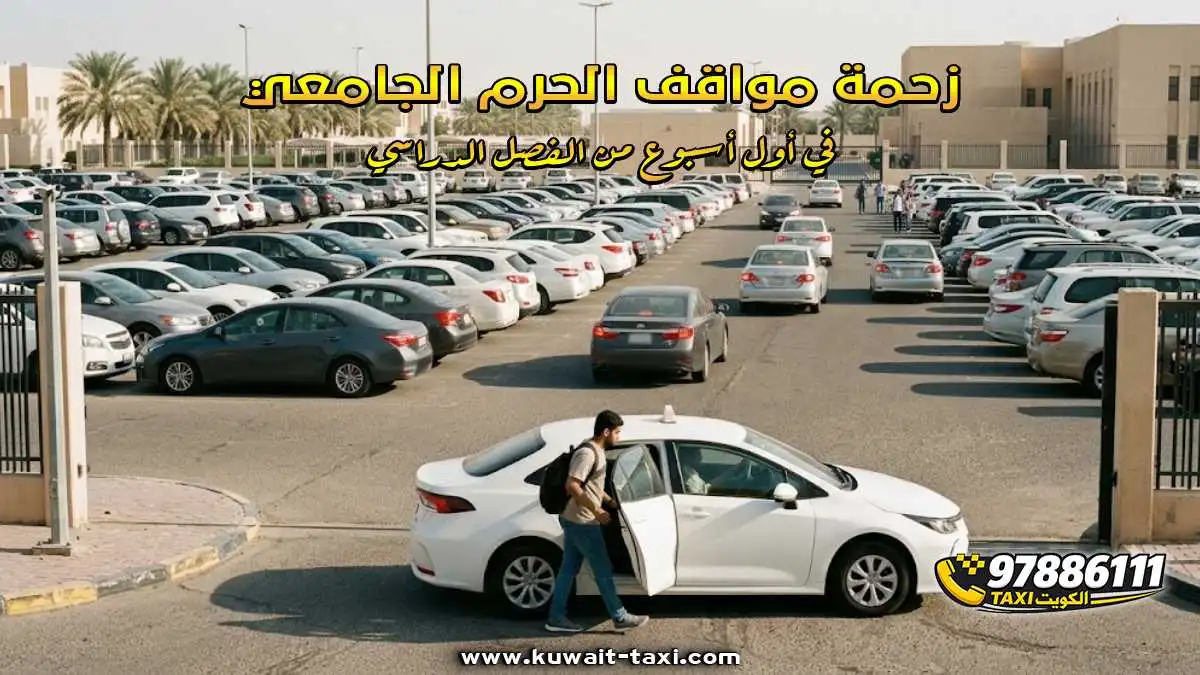 زحمة مواقف الحرم الجامعي في أول أسبوع من الفصل الدراسي